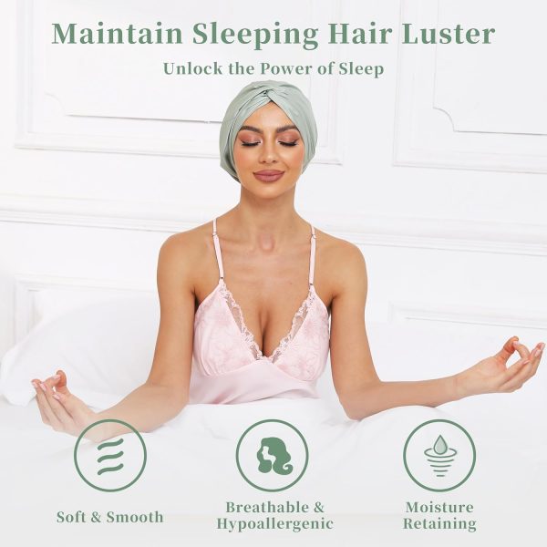 Adjustable Silk Satin Bonnet for Sleeping Hair Wrap, Double Layer Sleep - Image 3