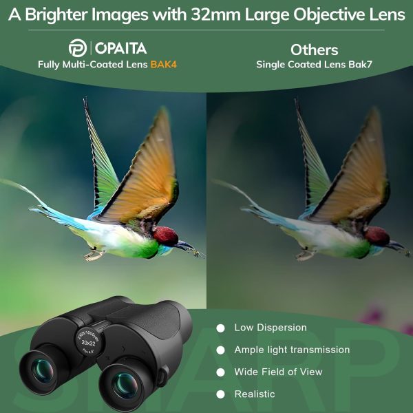Compact Binoculars for Adults High Powered - OPAITA 20x32 Small Binoculars - Image 3
