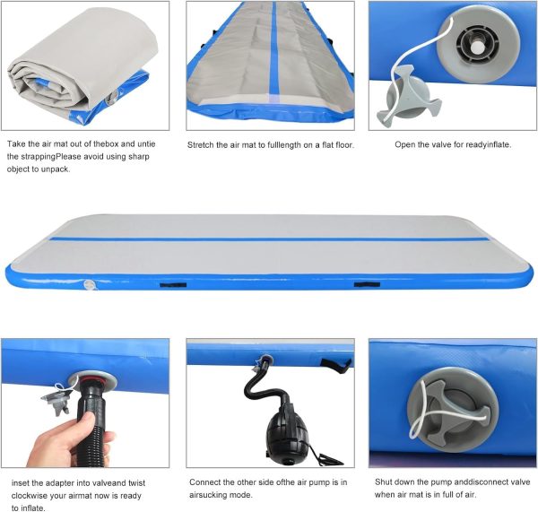 Air Tumbling Mat,10ft Inflatable Gymnastics Mat 4 Inches Thick Tumbling Mat - Image 4