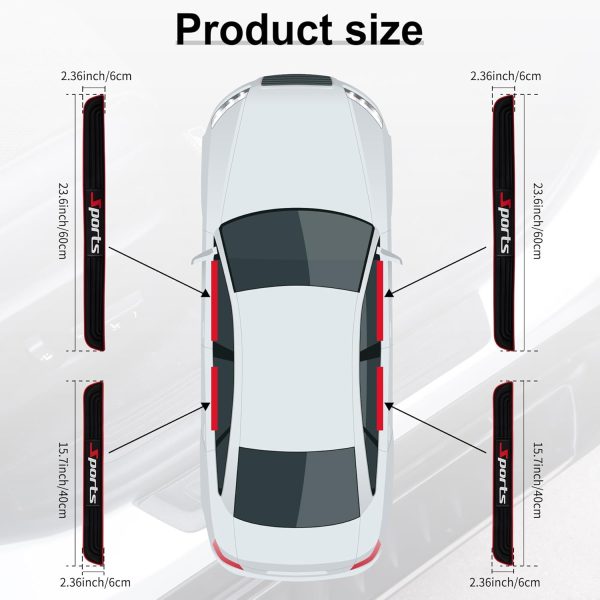 SINGARO Car Door Threshold Protection, 4PCS Door Edge Step Dust Shield - Image 2