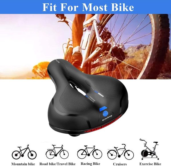 Comfort Bike Seat for Women Men,Wide Bicycle Saddle Replacement Memory Foam - Image 5