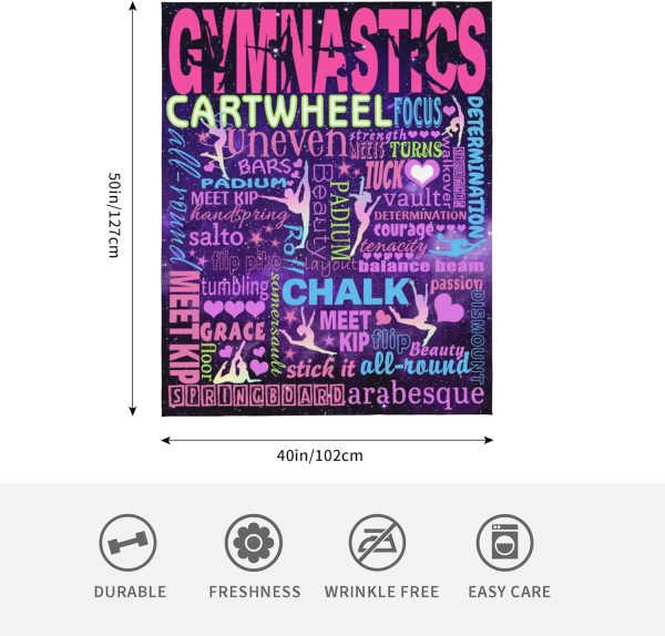 Gymnastics Blanket, Gymnast Gifts for Girls Gymnastics Lovers Teens Women - Image 4