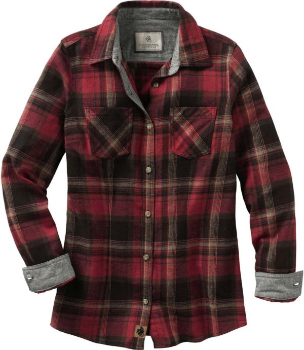 Legendary Whitetails Womens Cottage Escape Flannel Long Sleeve Plaid and - Image 4