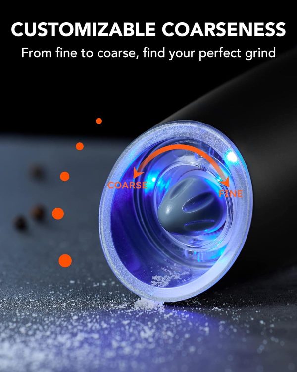FORLIM Gravity Electric Salt and Pepper Grinder Set, Automatic Pepper - Image 5
