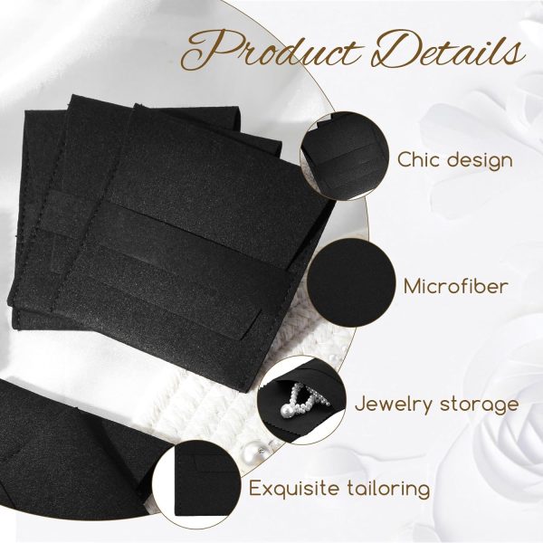 Cunno 120pcs Microfiber Jewelry Pouch Packaging Bag Luxury Gift Fixed Strap - Image 3