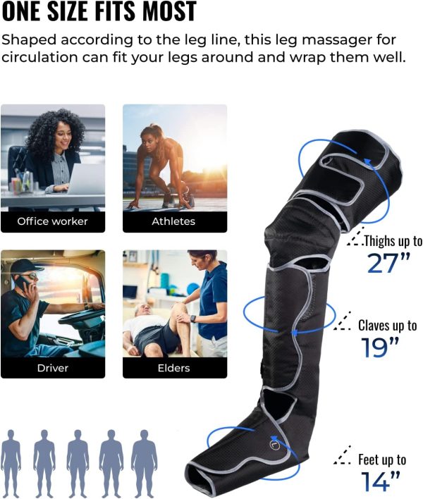 Leg Massager, Air Compression for Circulation Calf Feet Thigh Massage, - Image 5