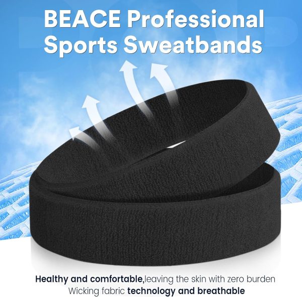 BEACE Sweatbands Sports Headband for Men & Women - Moisture Wicking - Image 4