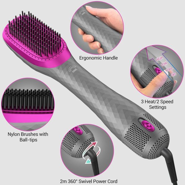 3 in 1 Hair Dryer Brush Professional 1200W Powerful Ceramic Tourmaline 3 - Image 3