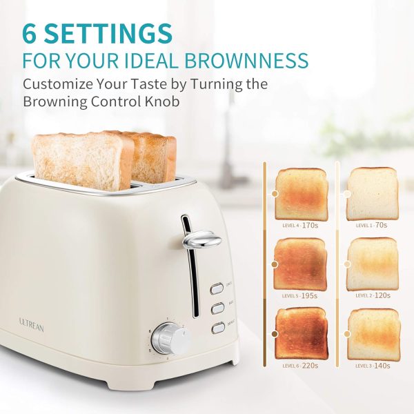 Ultrean Toaster 2 Slice with Extra-Wide Slot, Stainless Steel Toaster with - Image 3
