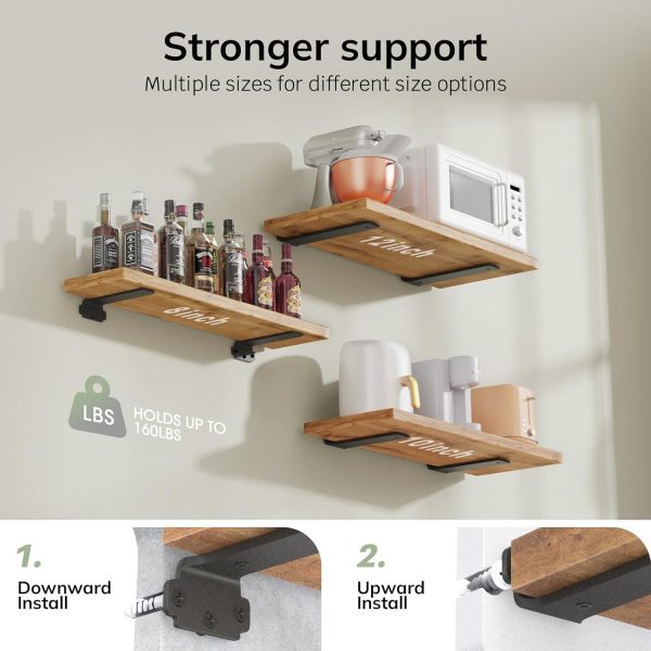 Shelf Brackets, Floating Shelf Bracket 6 Pack 12 Inch, Heavy Duty Shelf - Image 3