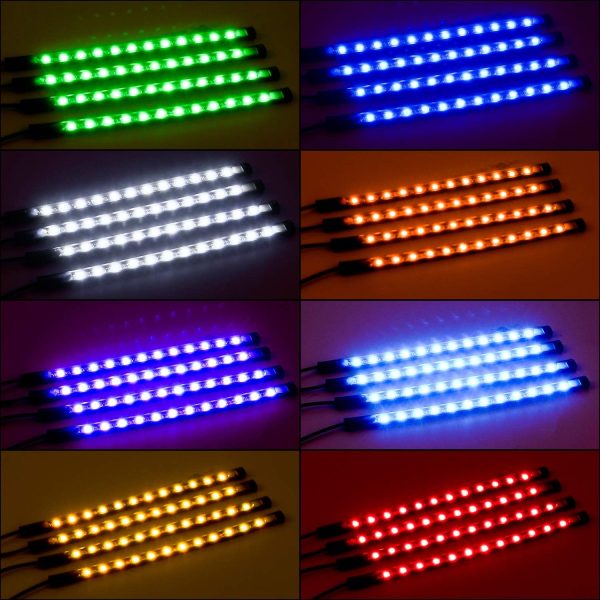 Nilight - TR-06 4PCS 48 LED Interior Lights DC 12V Multicolor Music Car - Image 5