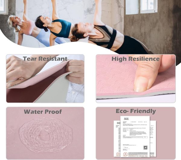 Yoga Mat Non Slip, Pilates Fitness Mats, Eco Friendly, Anti-Tear 1/4" Thick - Image 3