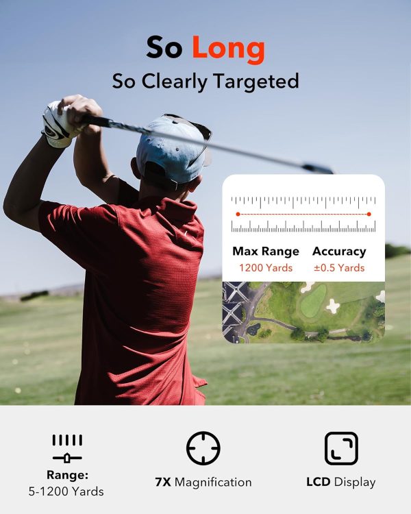 REDTIGER Golf Rangefinder with Slope, 1200 Yards Laser Range Finder - Image 3