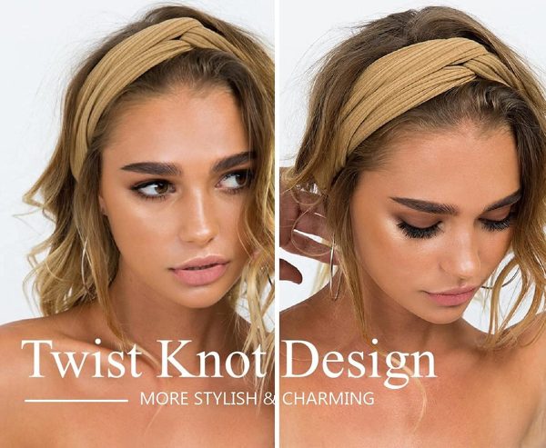Huachi Headbands for Women Twist Knotted Women Head Bands Boho Stretchy - Image 4
