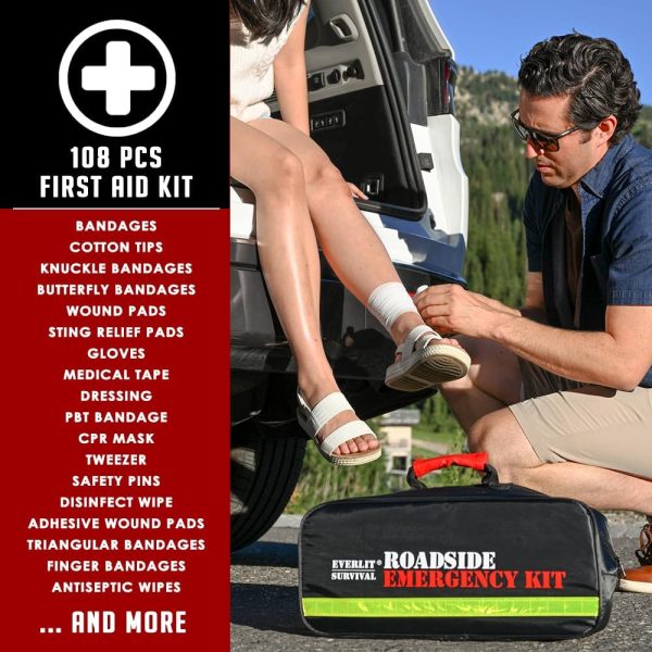 Everlit Survival Car Emergency Kit, Roadside Safety Tool Kit with - Image 5