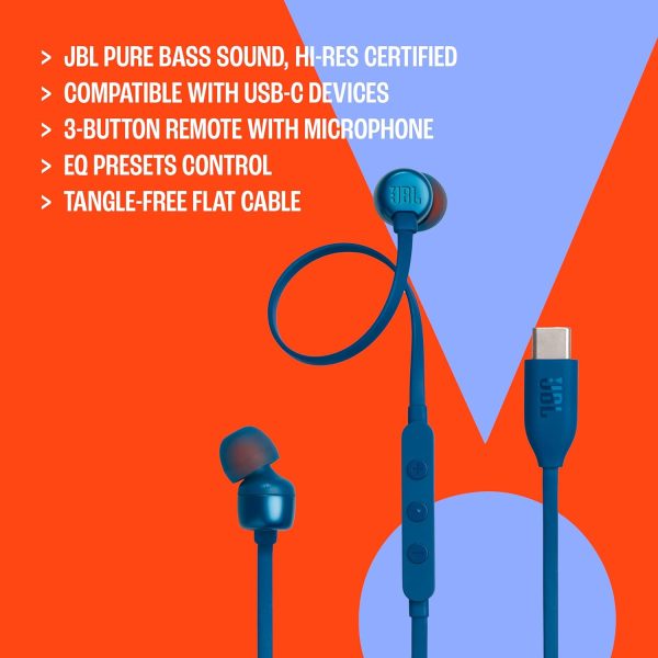 JBL Tune 310C - Wired Hi-Res in-Ear Headphones, Tangle-Free Flat Cable, - Image 9