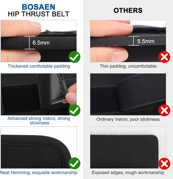 Hip Thrust Belt, Dumbbell Belt with 6.5mm Thick Non-slip Padding for Safety - Image 3