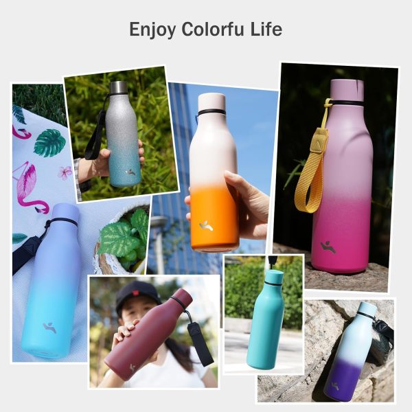 Insulated Water Bottle with Strap,18 oz Double Wall Stainless Steel Vacuum - Image 7