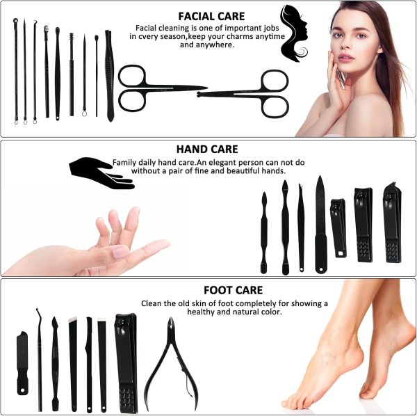 Manicure Set Professional Nail Clipper Kit-26 Pieces Stainless Steel - Image 4