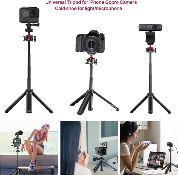 MT-16 Extendable Mini Camera Tripod, 4 Levels Adjustment 360° Ball Head - Image 2