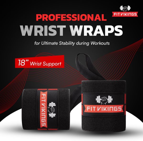 Gym Wrist Wraps for Weightlifting - Professional 18" Wrist Support for - Image 2