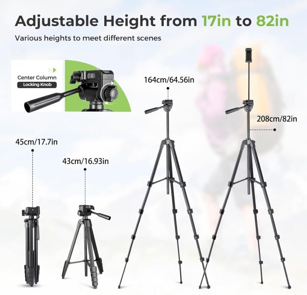 Aureday Phone Tripod, 82" Tripod for iPhone with Flexible Gooseneck, - Image 2