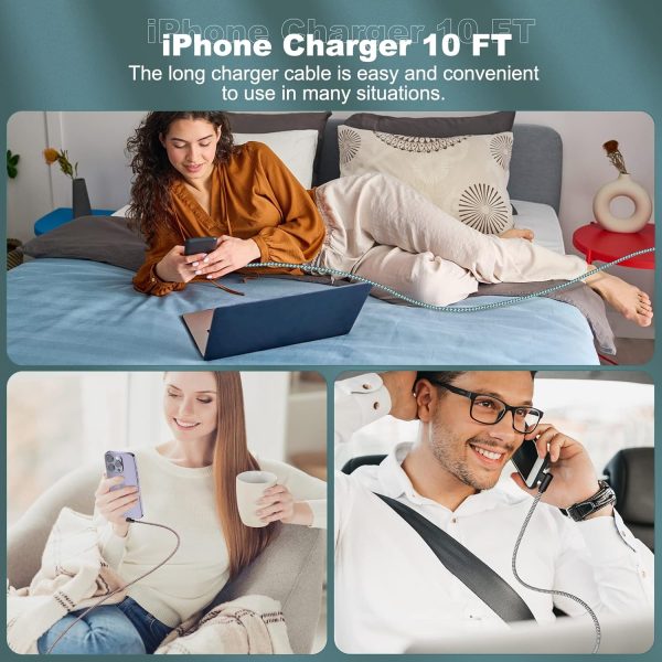 3 Pack iPhone Charger 10FT [Apple MFi Certified] Right Angle Lightning - Image 6