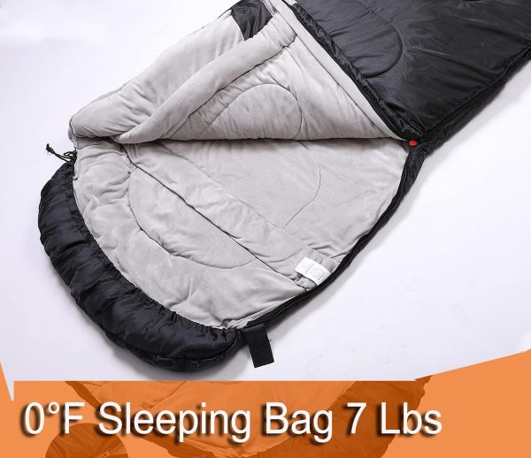 Large 0 Degree Sleeping Bags for Adults Cold Weather Sleeping Bag Camping - Image 4