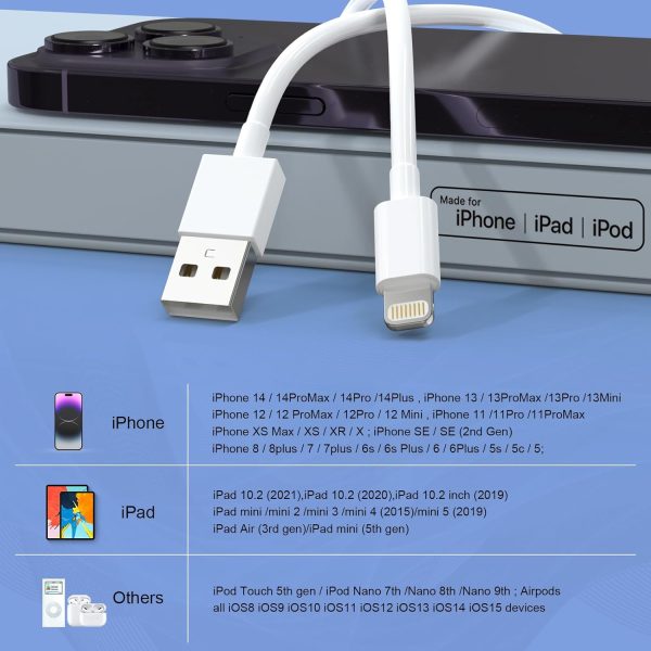 6Pack(3/3/6/6/6/9 FT) Original [Apple MFi Certified] iPhone Charger Fast - Image 7