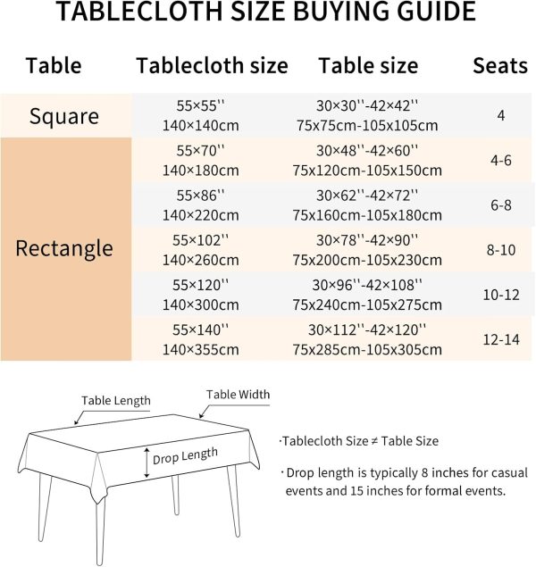 Tablecloths for Rectangle Tables, DeepDream Cotton Linen Table Cloth, - Image 6