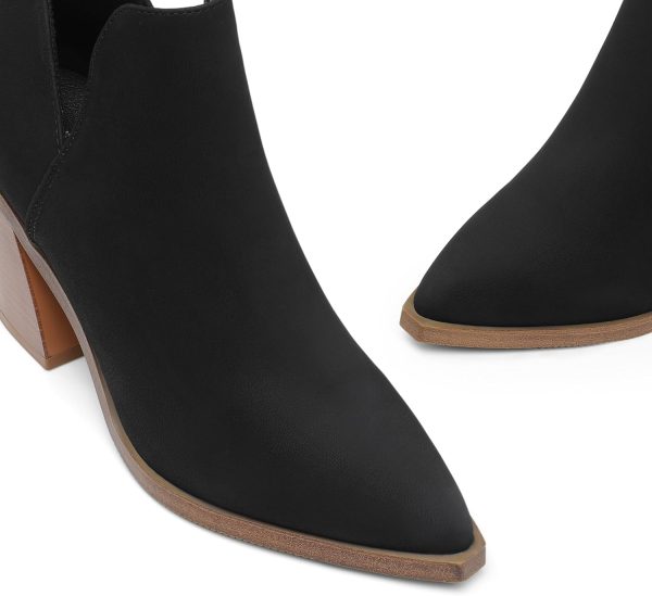 DREAM PAIRS Women's Ankle Boots Chunky Heel Pointed Toe Short Booties Shoes - Image 4