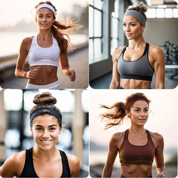 6PCS Headbands for Women Non Slip - Fashion Elastic Sports Hair Bands for - Image 5