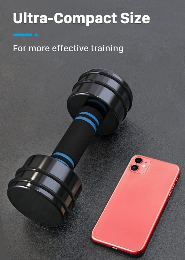 Northdeer Steel Dumbbells Adjustable Black Coated Weight Set with Foam - Image 2