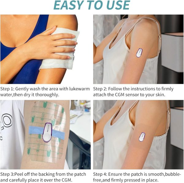 BLACHRAM Adhesive Patches for Dexcom G6,10PCS Transparent Waterproof G6 - Image 6