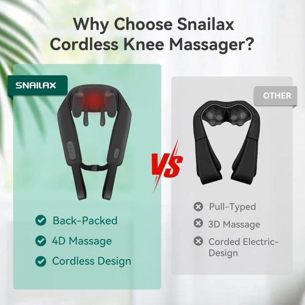 Snailax Cordless Neck Shoulder Massager with Soothing Heat, Upgarded 4D - Image 8