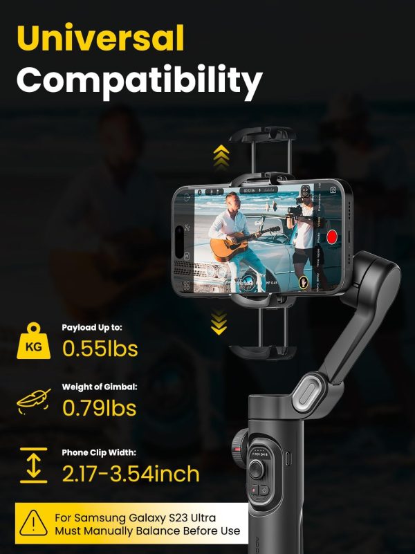 Phone Gimbal Stabilizer for iPhone 15 Pro Max Android Phones with Extension - Image 6