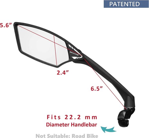 MEACHOW New Scratch Resistant Glass Lens,Handlebar Bike Mirror, Rotatable - Image 6