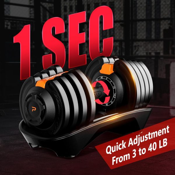 Adjustable Dumbbell Set, 40LB to 3LB Weight Set, 12 Free Weights Adjustable - Image 2