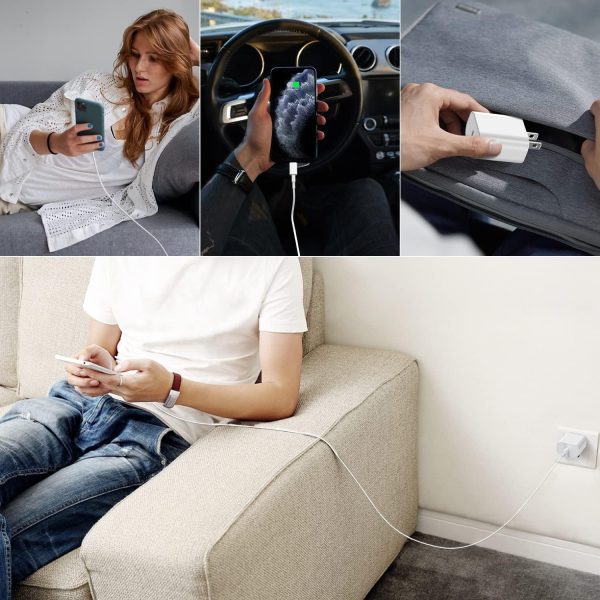 Fast Charging 3 Pack 20W PD USB C Wall Charger and 6FT Cable for iPhone - Image 7