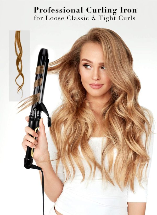 LANVIER 1.25 Inch Curling Iron, Extra Long Barrel 1 1/4 Inch Curling Iron - Image 2