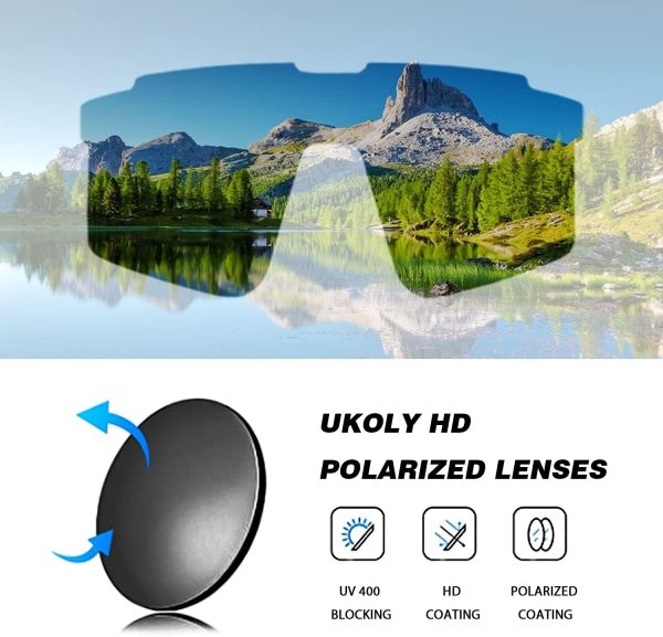 Ukoly Cycling Sunglasses for Men Women with 3 Interchangeable Lenses, - Image 3