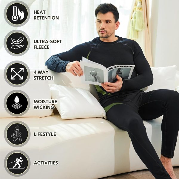 romision Thermal Underwear for Men Long Johns Fleece Lined Hunting Gear - Image 8