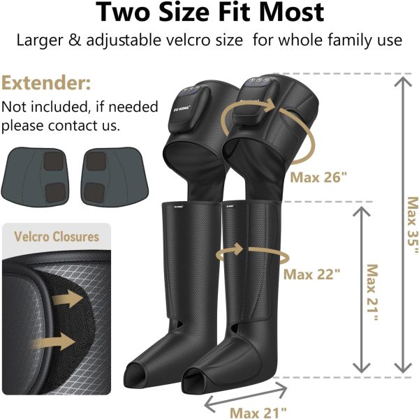 FIT KING Cordless Full Leg Massager Compression Boots, Rechargeable Foot - Image 5