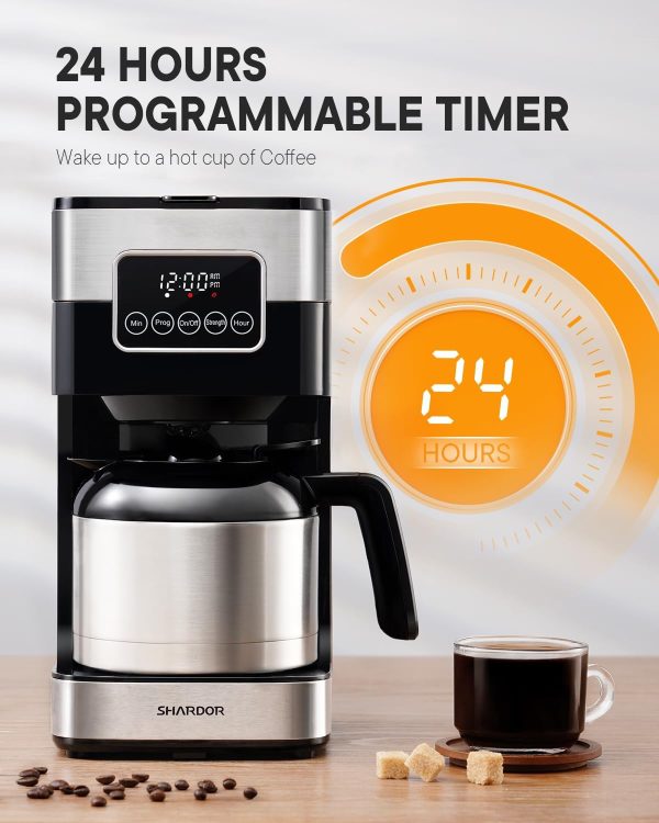 SHARDOR Coffee Maker Programmable with Thermal Carafe, Touch-Screen Drip - Image 2