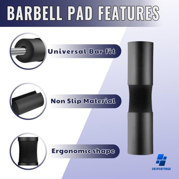 Barbell Pad Set for Hip Thrust, Squats & Weightlifting – 9Pcs Gym Set with - Image 5