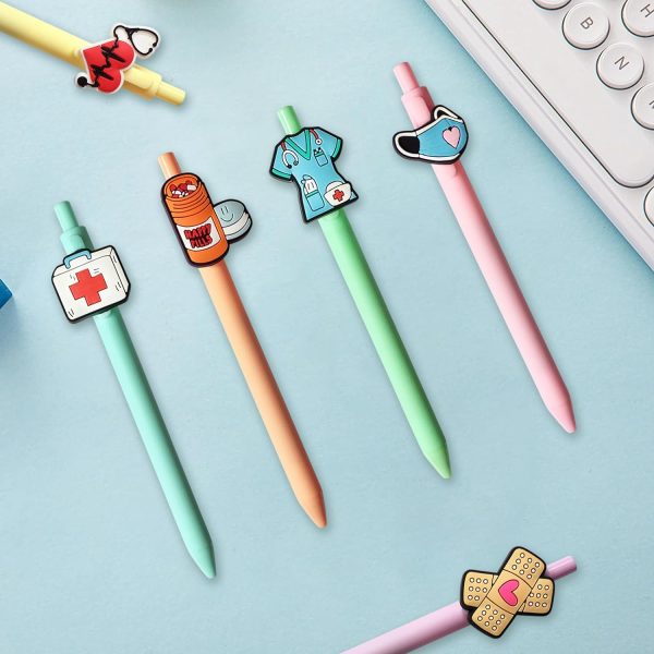 Cute Nurse Pens Funny Nurse Accessories for Work Aesthetic Gel Pen Black - Image 3