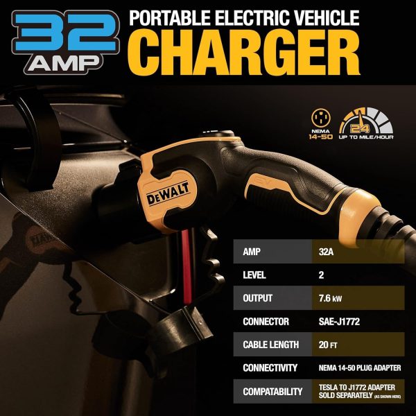 DEWALT Portable Electric Vehicle (EV) 120-240V Level 2 Charger up to 32 - Image 2