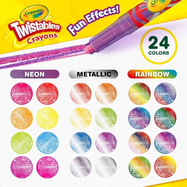 Crayola Twistables Crayons (24ct), Special Effects Crayons for Kids, No - Image 3