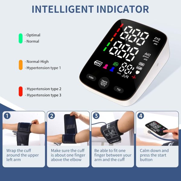 Blood Pressure Monitors for Home Use,2 Size bp Cuff,Extra Large - Image 5