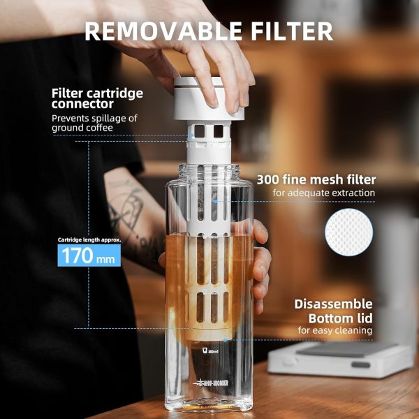 MHW-3BOMBER Cold Brew Coffee Maker 600ml/20oz Cold Brew Pitcher For Space - Image 7